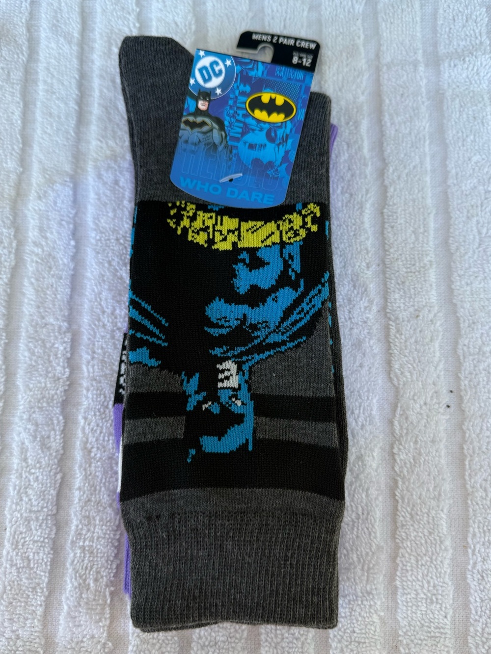 Batman/Joker Men's Crew Socks – Gray/Black/Blue (DC)